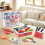 Kids Pretend Play Kitchen Set with Dishwasher and Cookware 6
