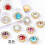 Gold Bling Crystal Pearl Flatback Buttons 9mm 11mm 8
