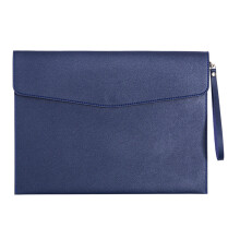 A4 Waterproof Leather File Folder Dark Blue
