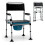 Folding Height-Adjustable Commode Chair with Bucket, Padded 1