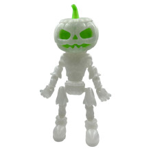 Halloween Pumpkin Reaper Action Figure with Flexible Joints, 3D Printed, Luminous Desktop Ornament – Compatible with Halloween Decor