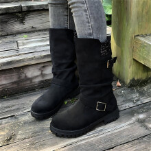 Willtoo Women's Winter Suede Boots – Wide Width, Lace-up & Pull-on, Slouchy Mid-Calf, Non-Slip Platform Booties, Compatible with Cold Weather