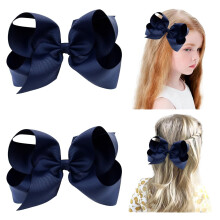 Hair Bows for Girls Grosgrain Ribbon Alligator Clips 2 pcs