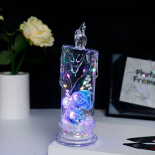 LED Electronic Candle Night Light Transparent Rose 1 Pack