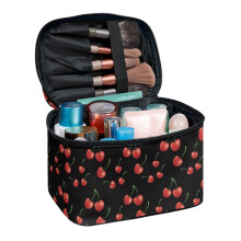 Cherry Pattern Makeup Travel Case with Brush Slots Large Capacity Portable Brush Protectors Portable Traveling for Cosmetics Makeup Brushe