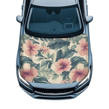 Hawaiian Hibiscus Car Hood Cover – Tear-Resistant