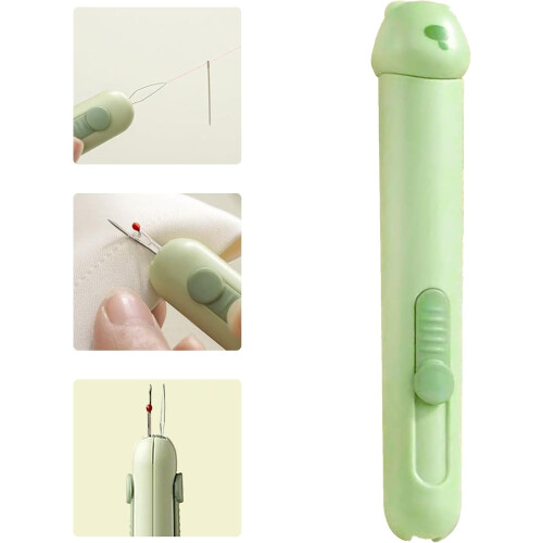 Auto Needle Threader and Seam Ripper with Ergonomic Green