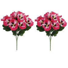 UV-Resistant Silk Pansy Flowers, Artificial Fake Pansies for Outdoor Planter, Porch, Yard, Patio, Window Box – Compatible with Home Decor