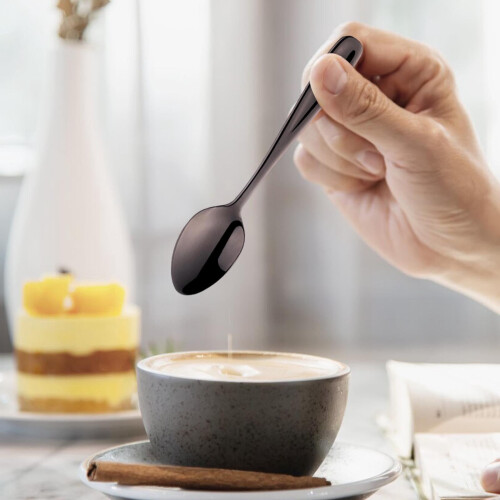 Colher de café em aço inoxidável, elegante e resistente à ferrugem (1 peça) 2