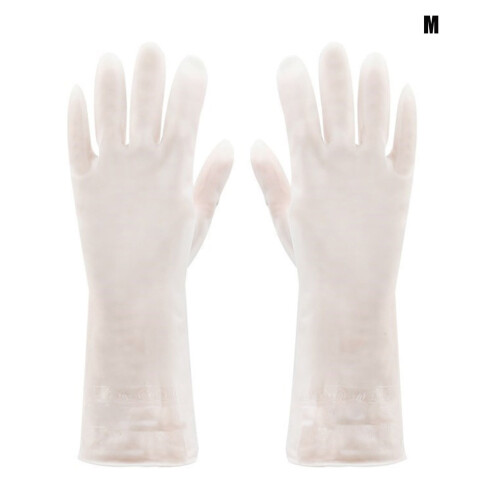 Translucent Rubber Dishwashing Gloves with Extra-Long Cuff,