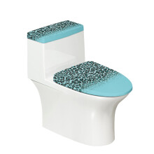 Toilet Seat Cover Set Fits All Toilet Shapes & Washable and Reusable Toilet Cover Set Stretchy Fabric Pack of 2, Light Green Leopard Print Pattern