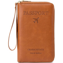 RFID Passport Wallet for Travel – Anti-Loss Tracer, Card Pockets & Doc Organizer, Compatible with RFID Blocking (Black)