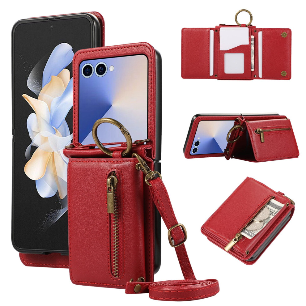 Leather Wallet Phone Case For Samsung Galaxy Z Flip 3 To 7 908436849203