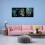 Tableau abstrait papillon sur toile bleue 3 pièces 5
