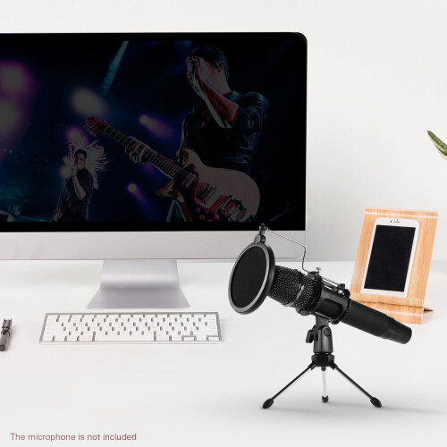 Mini desktop microphone stand with shock mount and pop 1