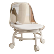 Acrylic Pulley Chair Ergonomic Low Rolling Stool with