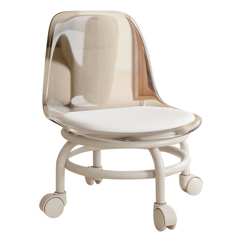 Acrylic Pulley Chair Ergonomic Low Rolling Stool with