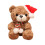 Weihnachtsplüsch-Teddybär mit Weihnachtsmannmütze, 25 cm 2