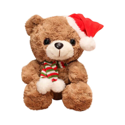 Weihnachtsplüsch-Teddybär mit Weihnachtsmannmütze, 25 cm 1