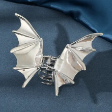 Halloween Hair Claw Clips Bat Skull Spider Black Silver
