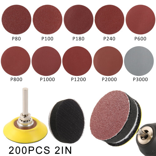 Anti-static Hook & Loop Sanding Discs 2 inch 200 pcs