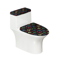 Claw Prints and Bones Lid Cover Set for Toilet & Elastic Bottom Toilet Seat Covers Set for Toilet, Polyester Fabric, Washable
