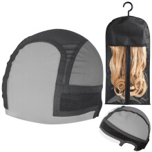 Hairband Mesh Cap Lace Velvet Wig Grip Cap Black 2PCS