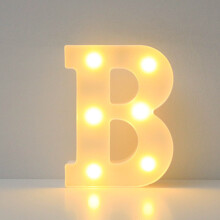 LED Alphabet Letter Lights (A-M) - White Light Up Plastic Letters, Standing & Hanging Letter Lights, Decorative LED Letters for Home Party Room Decor