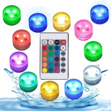 Remote Control Submersible LED Tea Lights Warm White 12 Pack