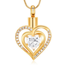 Customized Heart Shaped Urn Necklaces for Ashes with Birthstone Heart Ashes Urn Pendant Waterproof Keepsake Cremation Jewelry with Gift Box