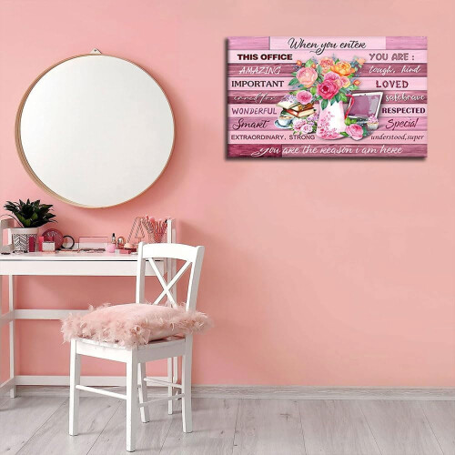 Rosa blommig canvastavla 30x40 cm rustik modern poster 2