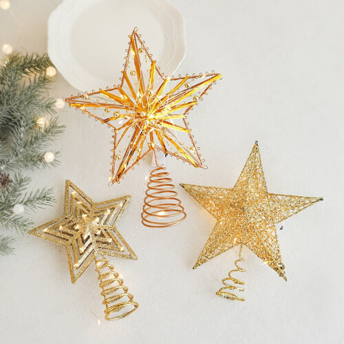 Estrela de Natal com luzes para o topo da árvore, 12 cm (4,7 polegadas) 2