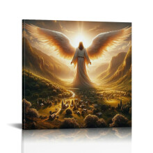 Vintage Christian Wall Art – Jesus Canvas Poster, Framed Religious Decor for Church, Prayer Room & Home – Compatible with Standard Frames