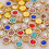 Gold Bling Crystal Pearl Flatback Buttons 9mm 11mm 2