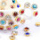 Gold Bling Crystal Pearl Flatback Buttons 9mm 11mm 7