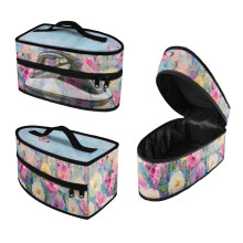 Floral Portable Travel Steamer Storage Case Polyester with Smooth Zipper Zipper Closure Traveling, Case Only