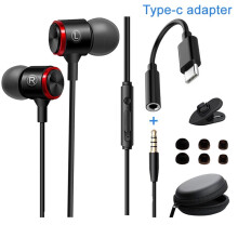 Wired Noise-Cancelling Earphones with Mic, Heavy Bass, HD
