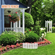 White Plastic Picket Fence Smooth Surface 10 Pieces