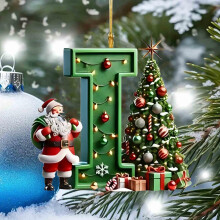 Christmas Tree Pendant Ornament Green Personalized 26