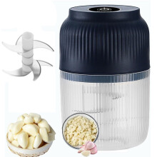 Electric Garlic Chopper, Rechargeable & Portable Veggie Cutter with 6-Blade, Vegetable Shredder Blender for Garlic, Onion, Chili, Nuts