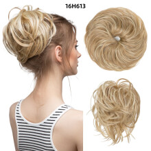 Textured Messy Updo Hair Bun Dirty Blonde Synthetic Chignon