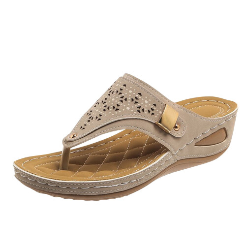 Willtoo Women's Orthopedic Sandals Wide Width Wedge Flip 2