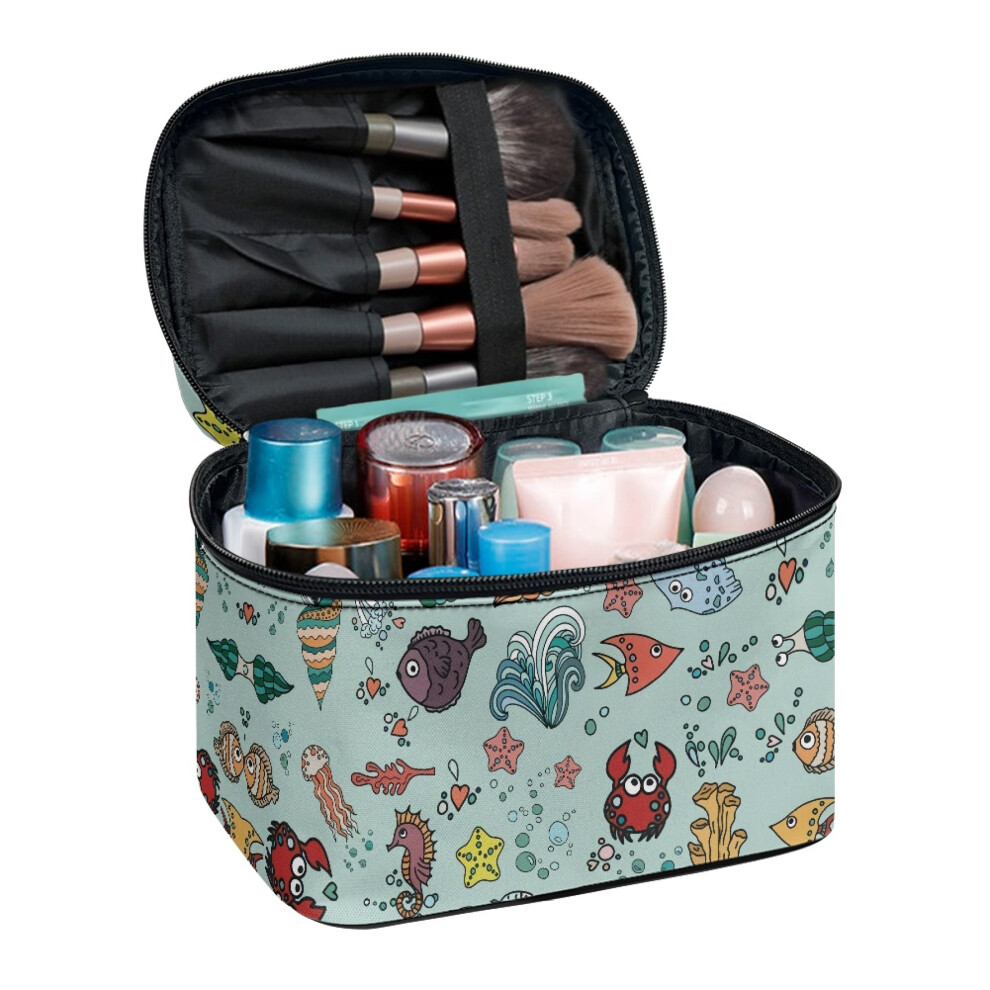 Cosmetic Organizer Bag Crab Starfish Pattern Lightweight