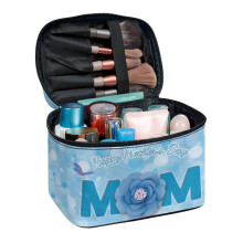 Mom Flower Case Cosmetic Makeup Bag for Women Men with Large Capacity Durable With Zipper & Handle