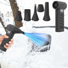 Mini Snow Blower Fan 130000RPM 5000mAh 40m/s LED 5 Nozzles