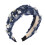 Pearly Crystal Knotted Headband Deep Blue 5.24" x 1.97" 1