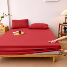 Brushed Microfiber Fitted Sheet Red