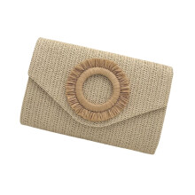 Straw Clutch Handbag for Women Woven Envelope Style