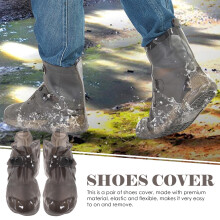 Black PVC Snap Straps Shoe Covers 1 Pair