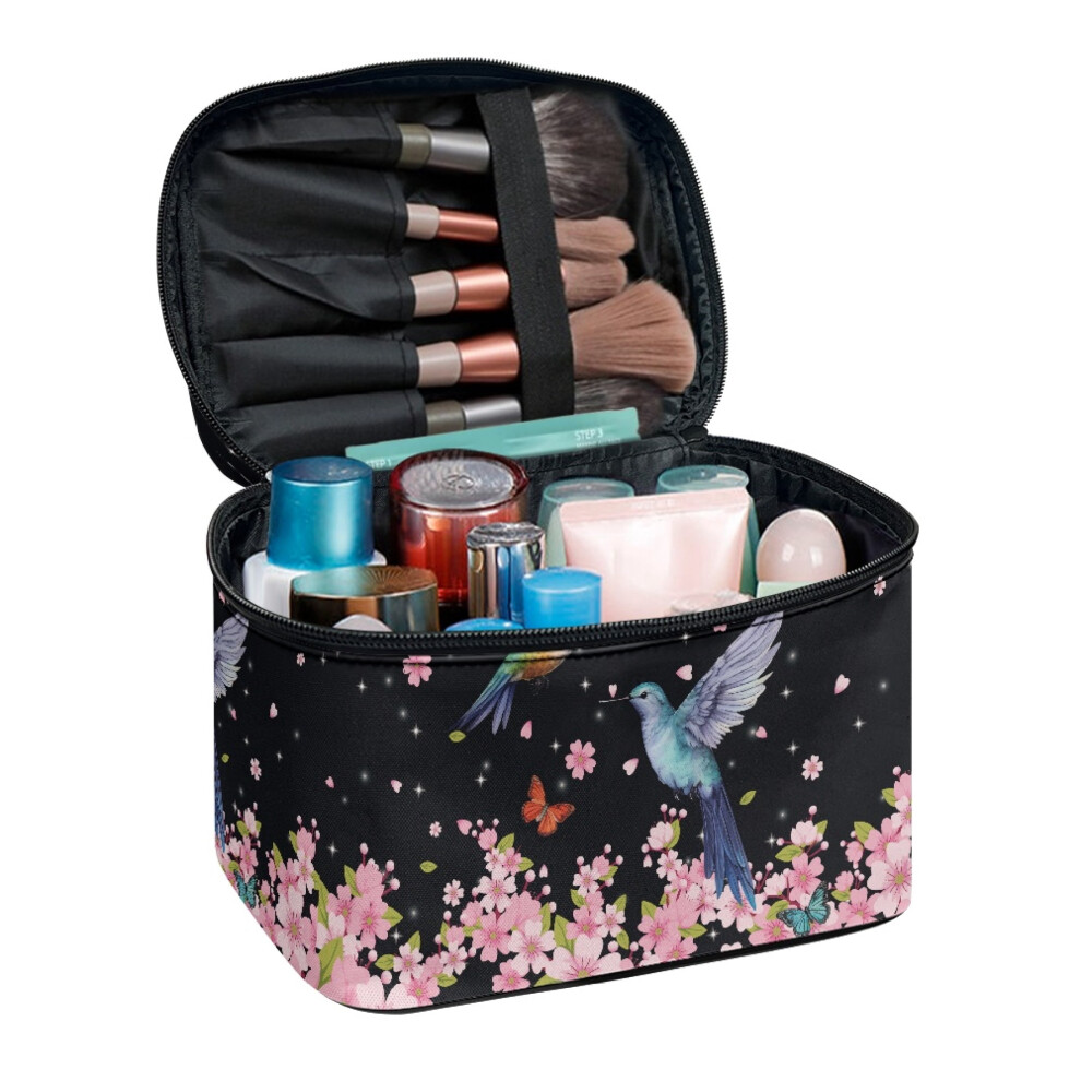 Makeup Brush Bag Polyester Hummingbird Floral Pattern 8.86
